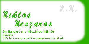 miklos meszaros business card