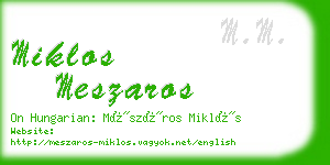 miklos meszaros business card